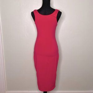 Bodycon Dress Pink Stretch Sleeveless Medium